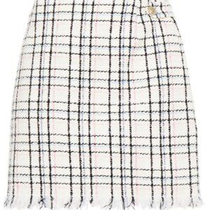 Maje Jianey checked cotton-blend bouclé-tweed mini skirt - Ecru size 38